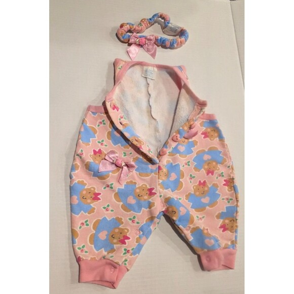 Vintage 1990s Baby Romper with Headband, Pink with Teddy Bears 6-9 Months - Picture 8 of 8